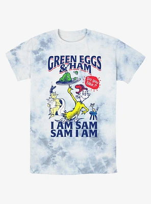 Dr. Seuss I Am Sam Green Eggs And Ham Tie-Dye T-Shirt