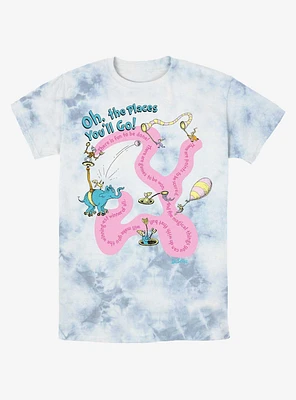 Dr. Seuss Journeying The Places You'Ll Go Tie-Dye T-Shirt