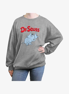 Dr. Seuss Horton Girls Oversized Sweatshirt