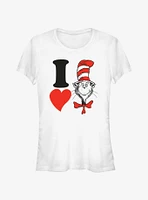 Dr. Seuss I Heart Hat Cat Girls T-Shirt