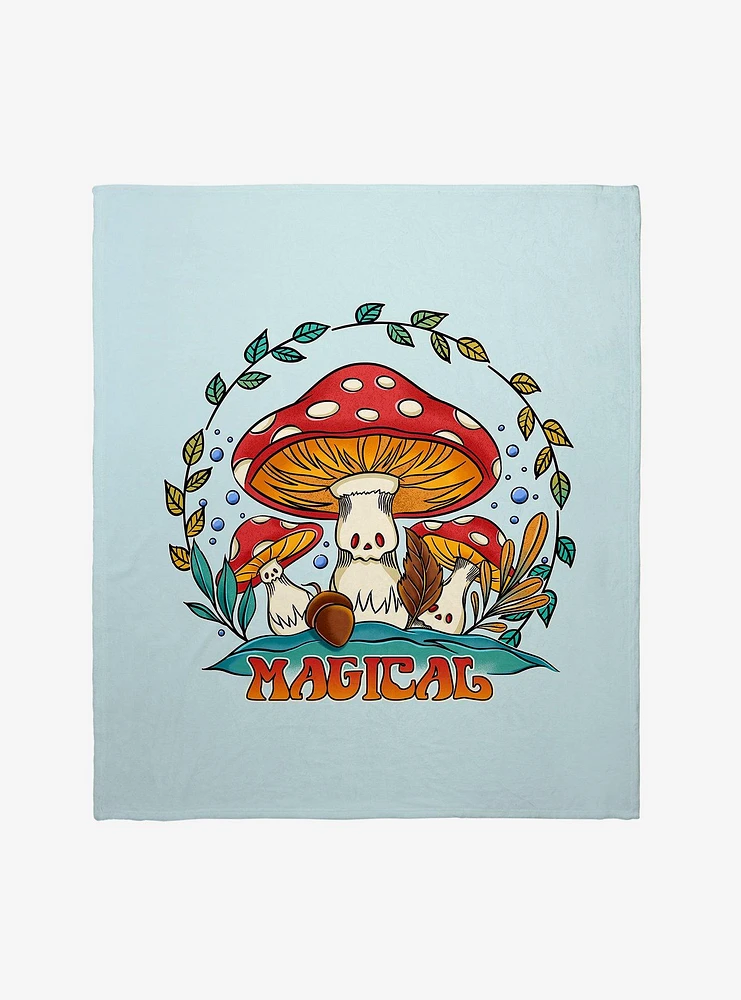 Magical Mushrooms Throw Blanket