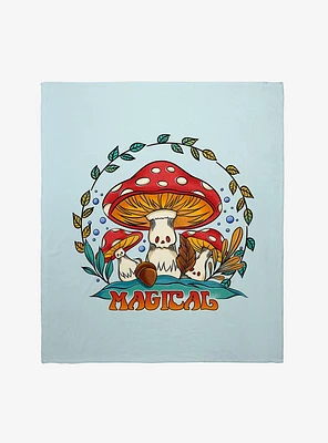 Magical Mushrooms Throw Blanket
