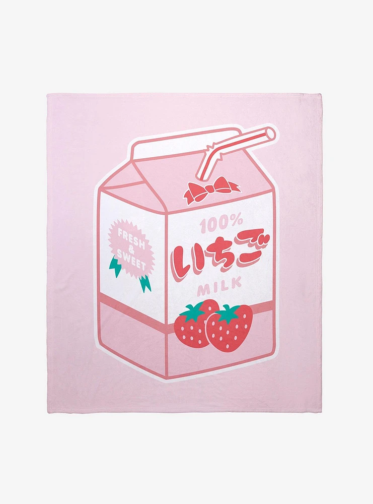 Strawberry Milk Throw Blanket