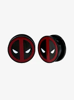 Black Steel Marvel Deadpool Face Tunnel Plug 2 Pack