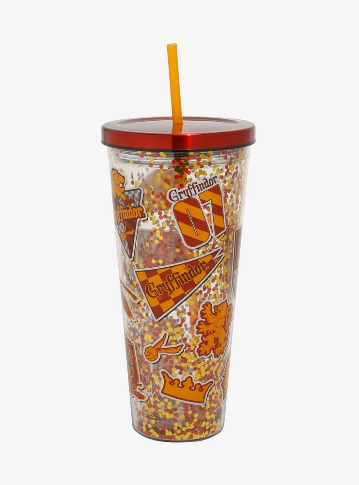 Harry Potter Gryffindor School Stickers Glitter Acrylic Travel Cup