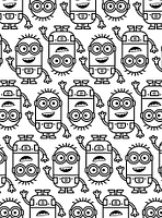 Minions Line Art Black Peel & Stick Wallpaper