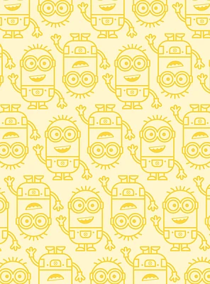 Minions Line Art Yellow Peel & Stick Wallpaper