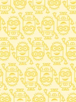 Minions Line Art Yellow Peel & Stick Wallpaper