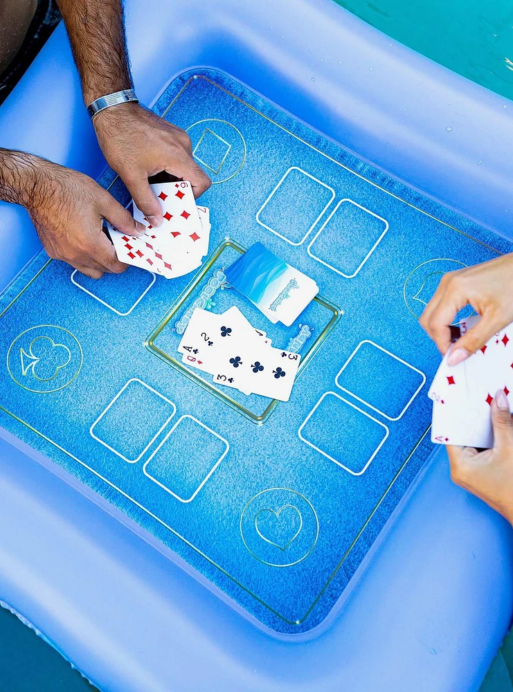 Inflatable Floating Game Table and Waterproof Playing Cards