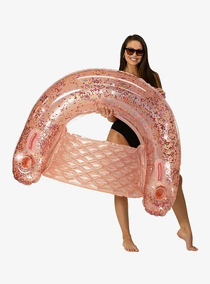 Jumbo Glitter Sun Chair Rose Gold Pool Float