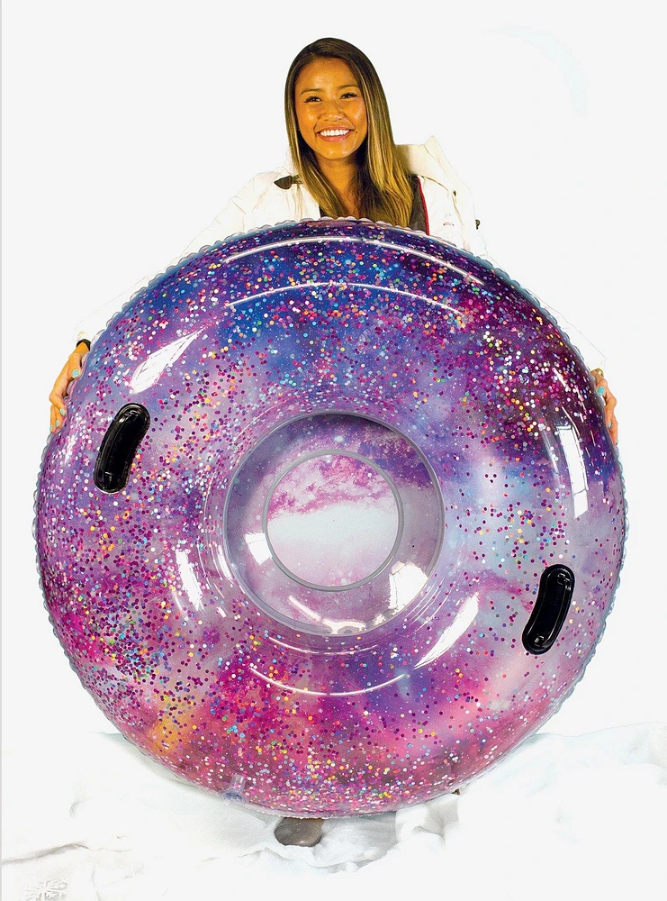 Galaxy Deep Space Pink Glitter Snow Tube