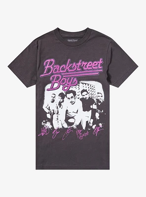 Backstreet Boys Glitter Signatures Boyfriend Fit Girls T-Shirt