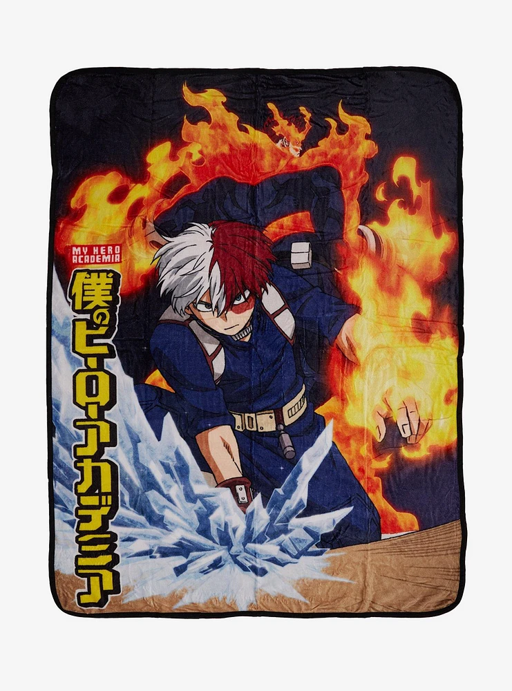 My Hero Academia Todoroki Flames Throw Blanket