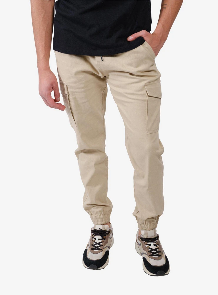 Cargo Pocket Twill Jogger Khaki