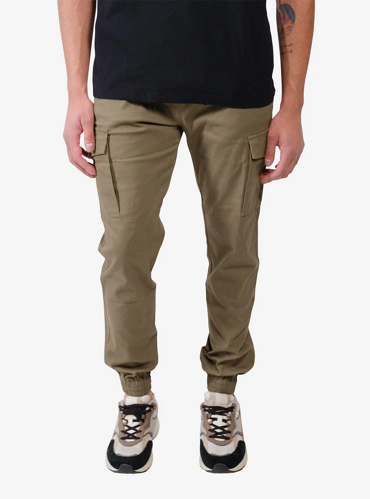 Cargo Pocket Twill Jogger Olive