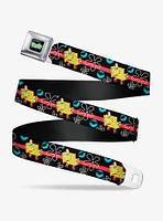 SpongeBob SquarePants Pose And Bubbles Stripe Youth Seatbelt Belt