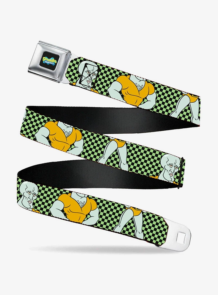 SpongeBob SquarePants Handsome Squidward Pose Checker Youth Seatbelt Belt