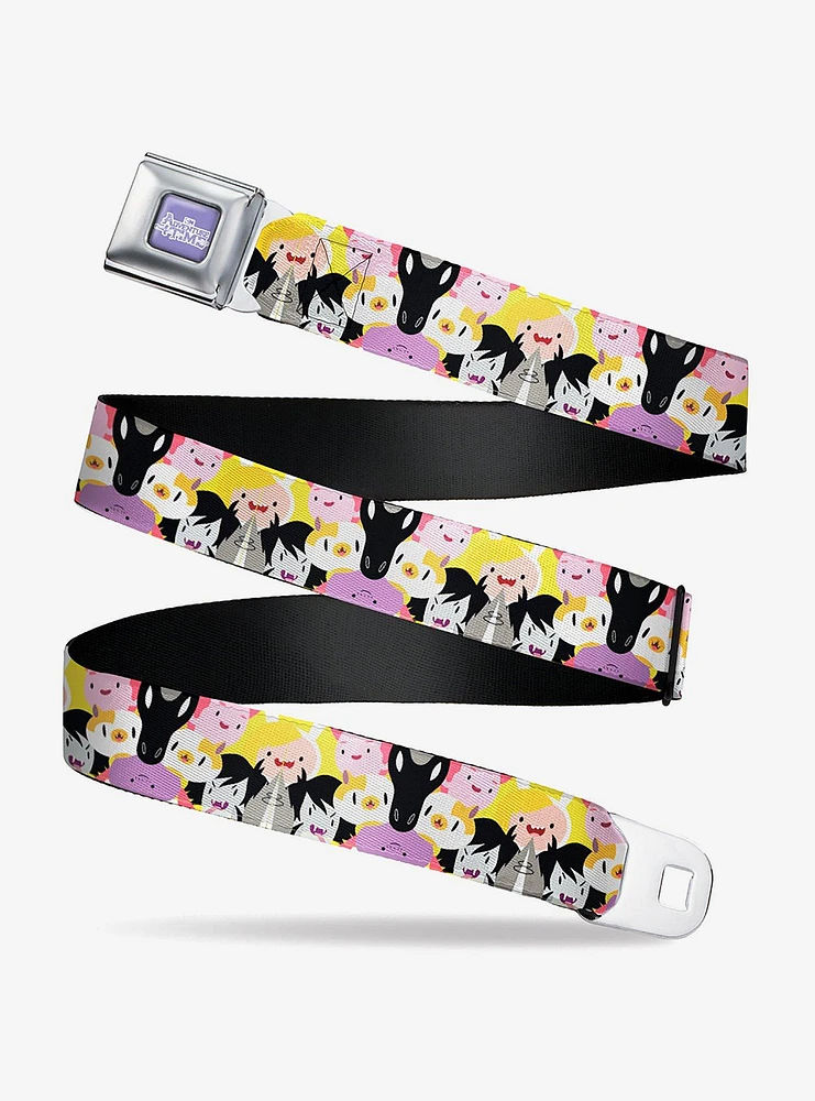 Adventure Time Characters Stacked Youth Seatbelt Belt