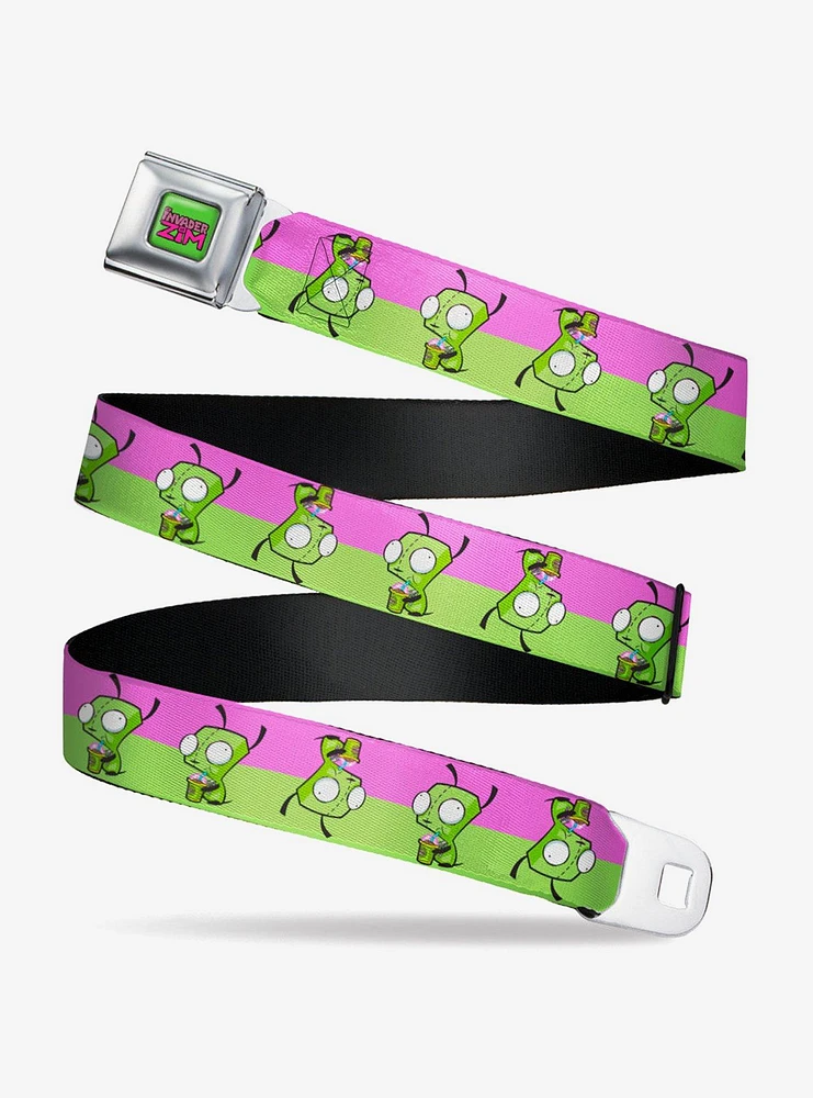 Invader Zim GIR Drinking Pose Stripe Purple Youth Seatbelt Belt