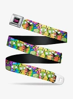 Invader Zim GIR Poses Scattered Tie Dye Youth Seatbelt Belt