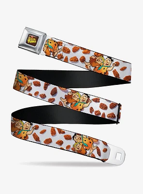 The Flintstones Cocoa Pebbles Fred And Barney Pose And Cereal Youth Seatbelt Belt