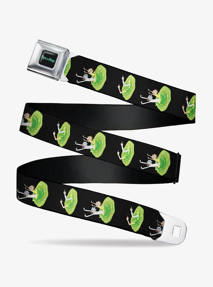 Rick And Morty Middle Finger Portal Jump Poses Youth Seatbelt Belt