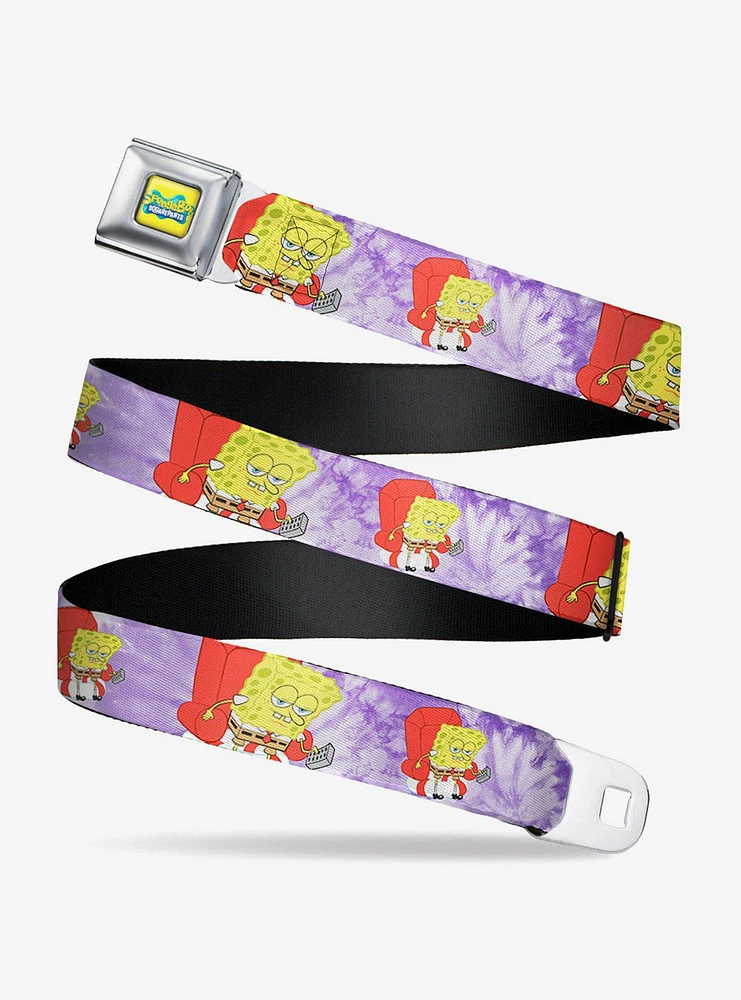 SpongeBob SquarePants Dozing Meme Pose Tie Dye Youth Seatbelt Belt