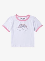 Rainbow Rhinestone Ringer Girls Baby T-Shirt