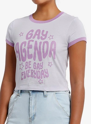 Gay Agenda Purple Ringer Baby T-Shirt