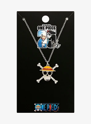 One Piece Straw Hat Crew Jolly Roger Rhinestone Necklace - BoxLunch Exclusive