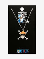 One Piece Straw Hat Crew Jolly Roger Rhinestone Necklace - BoxLunch Exclusive