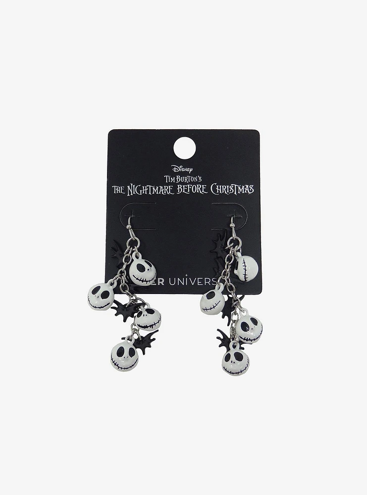 The Nightmare Before Christmas Jack Skellington Heads Drop Earrings