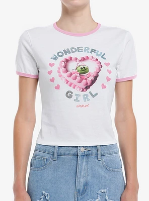 Nanalan' Mona Wonderful Girl Cake Glitter Ringer Girls Baby T-Shirt