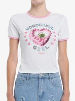 Nanalan' Mona Wonderful Girl Cake Glitter Ringer Girls Baby T-Shirt