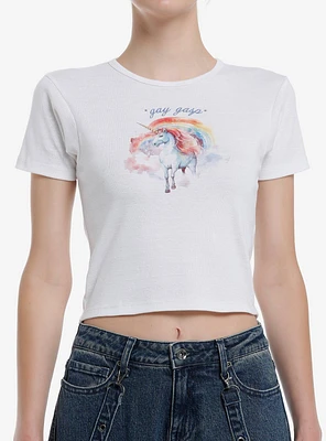 Gay Gasp Unicorn Crop T-Shirt