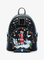 Loungefly Disney The Nightmare Before Christmas Jack & Sally Snowflake Glow-in-the-Dark Mini Backpack - BoxLunch Exclusive