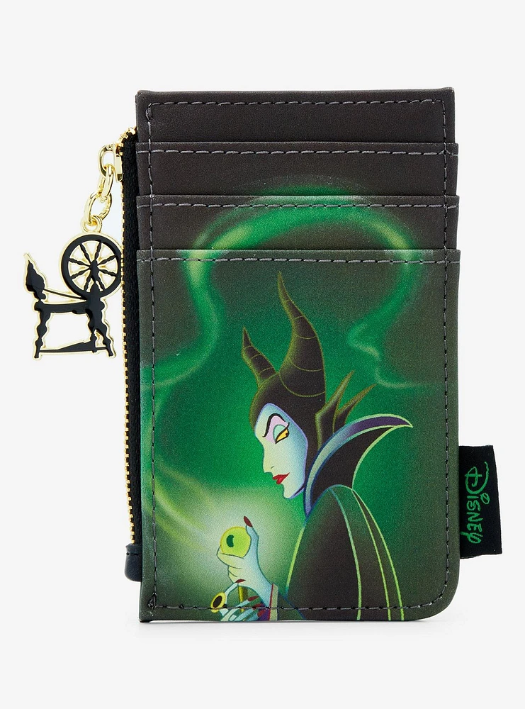 Loungefly Disney Sleeping Beauty Maleficent & Aurora Spinning Wheel Cardholder — BoxLunch Exclusive