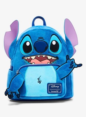 Loungefly Disney Lilo & Stitch Figural Fuzzy Stitch Mini Backpack - BoxLunch Exclusive