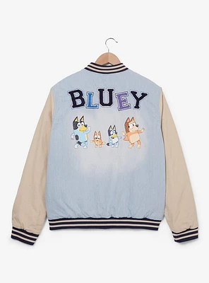 Bluey Heeler Family Icons Denim Varsity Jacket - BoxLunch Exclusive