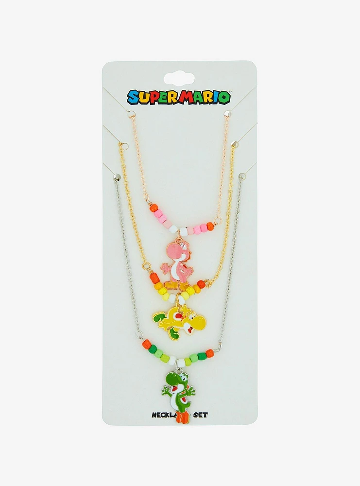 Super Mario Yoshi Trio Necklace Set