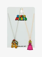 Super Mario Peach & Bowser Best Friend Necklace Set