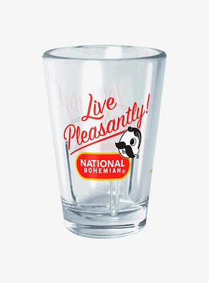 Pabst Blue Ribbon National Bohemian Live Pleasantly Mini Glass