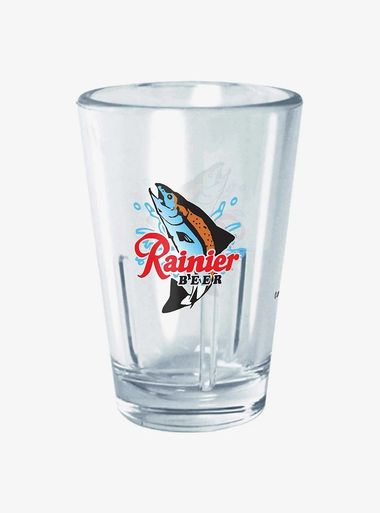 Pabst Blue Ribbon Rainier Fishing Salmon Mini Glass