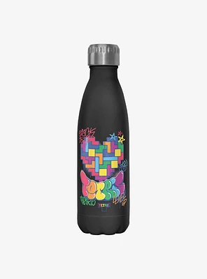 Tetris Graffiti Heart Stainless Steel Water Bottle