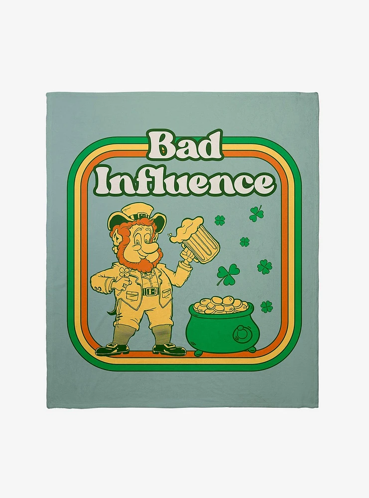 St. Patrick's Day Bad Influence Leprechaun Throw Blanket