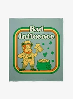 St. Patrick's Day Bad Influence Leprechaun Throw Blanket