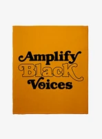 Black History Month Amplify Black Voices Text Throw Blanket