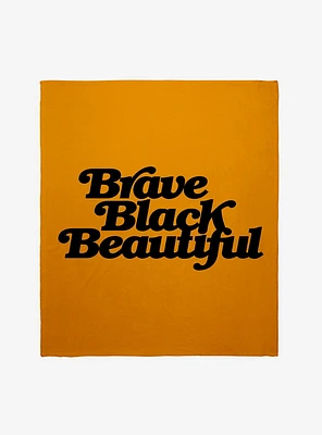 Black History Month Brave Black Beautiful Throw Blanket
