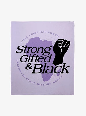 Black History Month Strong Gifted And Black Throw Blanket