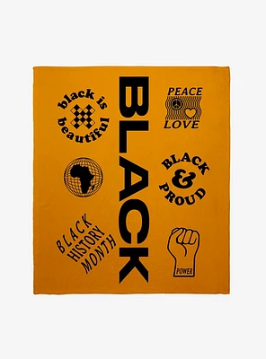 Black History Month Black Is Beautiful Throw Blanket
